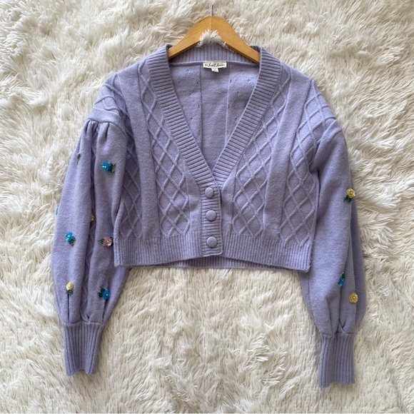 For Love and Lemons lilac Sutton cardigan - Picture 2 of 9